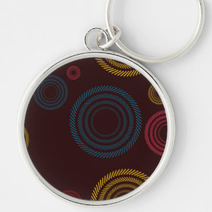 Playful, colourful, trendy, cool striped circles key ring