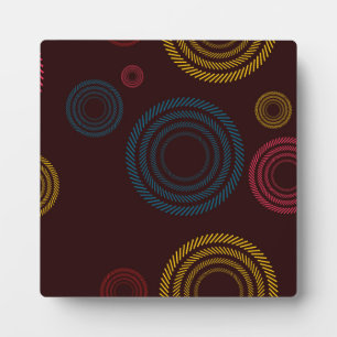Playful, colourful, trendy, cool striped circles plaque