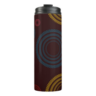 Playful, colourful, trendy, cool striped circles thermal tumbler