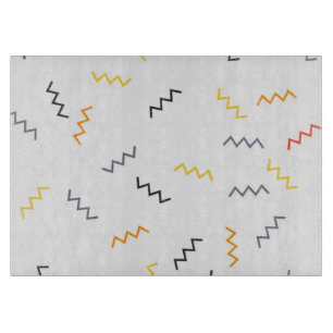 Playful, colourful, trendy, modern memphis zigzags cutting board