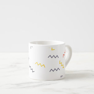 Playful, colourful, trendy, modern memphis zigzags espresso cup