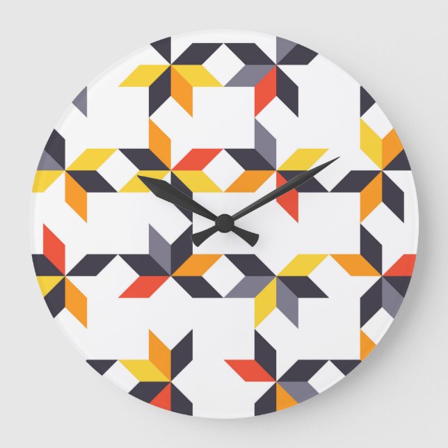 Playful, colourful, trendy, urban cool large clock (Front)
