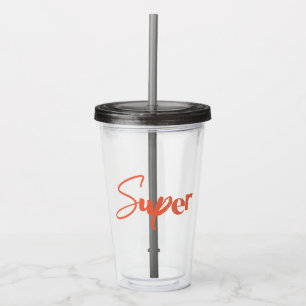 Playful, creative, cool trendy red design of Super Acrylic Tumbler