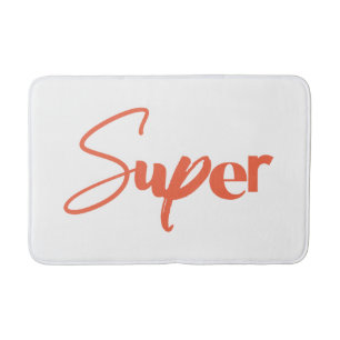 Playful, creative, cool trendy red design of Super Bath Mat