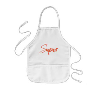 Playful, creative, cool trendy red design of Super Kids Apron