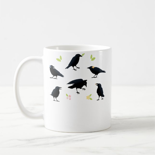 Playful Crows Coffee Mug (Left)