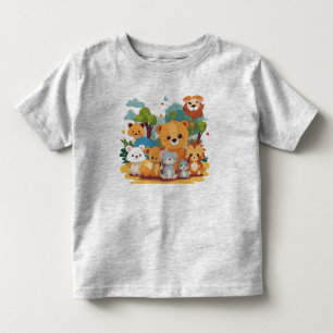 Playful Cute Animal Friends Toddler Fine Jersey  T-Shirt