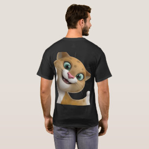 Playful Cute Cat Cartoon Close-Up T-Shirt