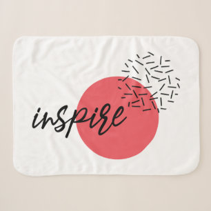 Playful, cute, modern, simple design of Inspire Sherpa Blanket