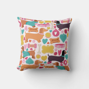 Playful Dachshund Design Cushion
