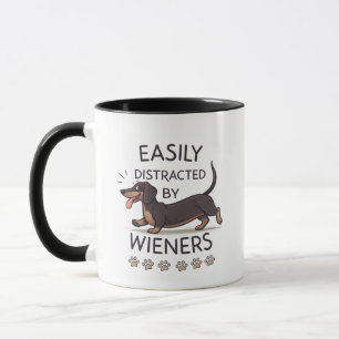 Playful Dachshund Dog Funny Cartoon Art Mug