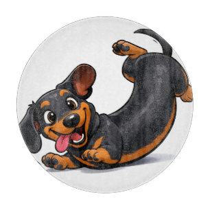 Playful Dachshund Puppy Cutting Board