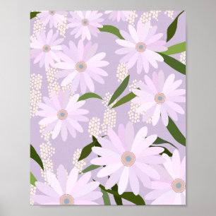 Playful Daisies 04 Lilac Flowers Poster