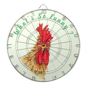 Playful Dart Board Surprised Rooster Farm