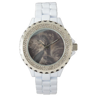 Playful Dave Rhinestone White Enamel Watch