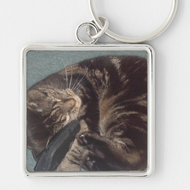 Playful DaveLarge (5.1 cm) Premium Square Key Ring (Front)