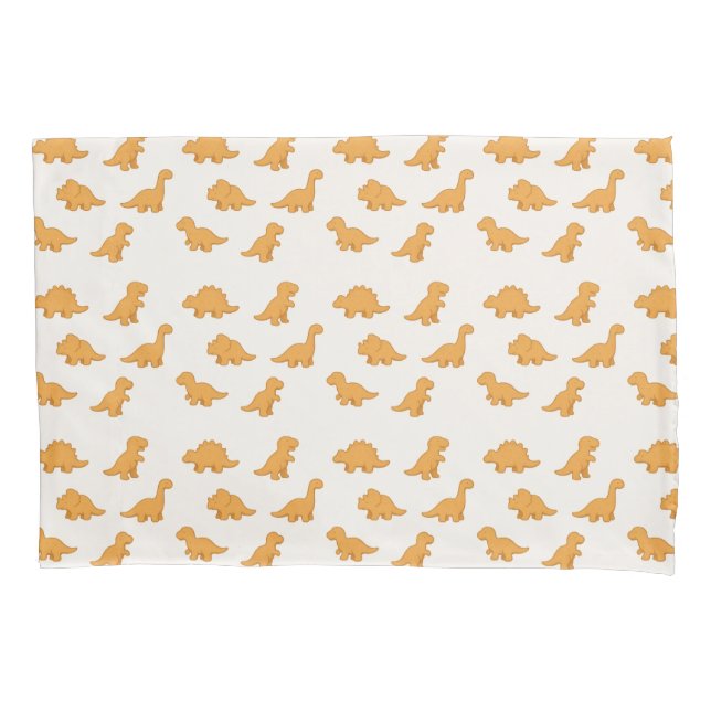 Playful Dinosaur Chicken Nugget Soft Kids Bedtime Pillowcase (Front)
