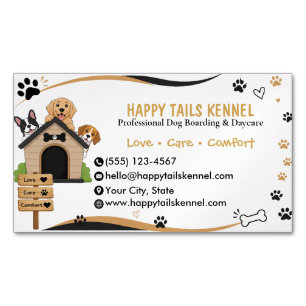Playful Dog Kennel Business Card Dog Boarding