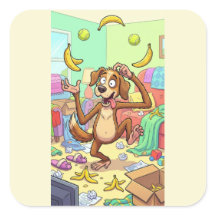 Playful Dog Monkey – Colourful Juggling Chaos