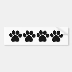 Playful Dog Paw Print for Dog Lover BLACK PAW C01 Bumper Sticker