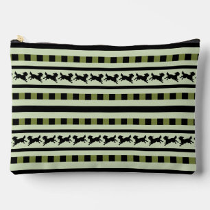 Playful Dog Stripe Pattern Accessory Pouch