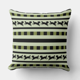 Playful Dog Stripe Pattern Cushion