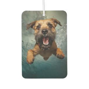 Playful Dog Swimming Underwater Design Car Air Freshener