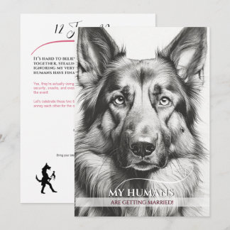 Playful dog‑themed wedding with cheeky Shepherd Holiday Card
