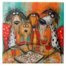 Playful Dogs Game Night with Wine