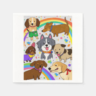 Playful Dogs Puppies  Napkin