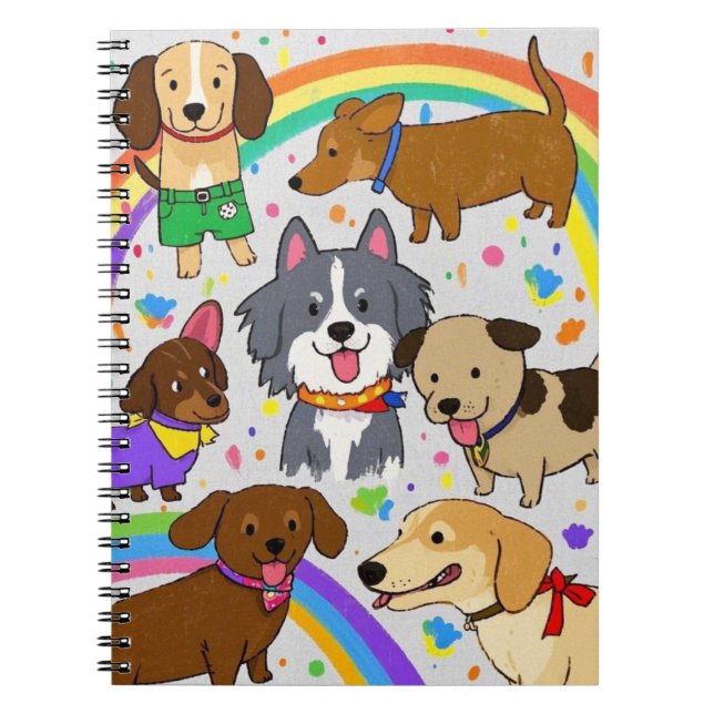 Playful Dogs Puppies  Notebook (Front)