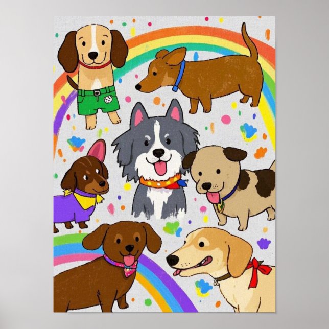 Playful Dogs Puppies  Poster (Front)
