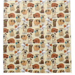 Playful Dogs Shower Curtain
