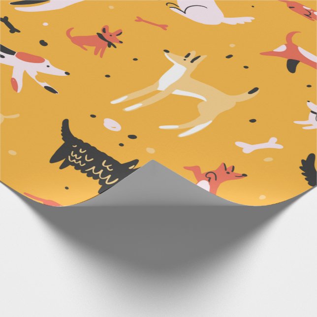 Playful Dogs Wrapping Paper (Corner)