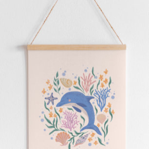 Playful Dolphin and Coral Reef Poster