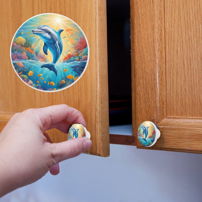Playful Dolphin Ceramic Knob (Creator Uploaded)