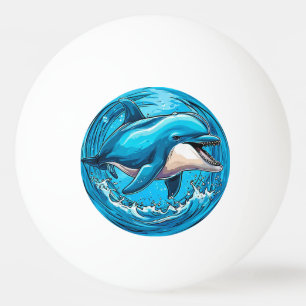 Playful Dolphin Jumping in Splashes of Water Ping Pong Ball