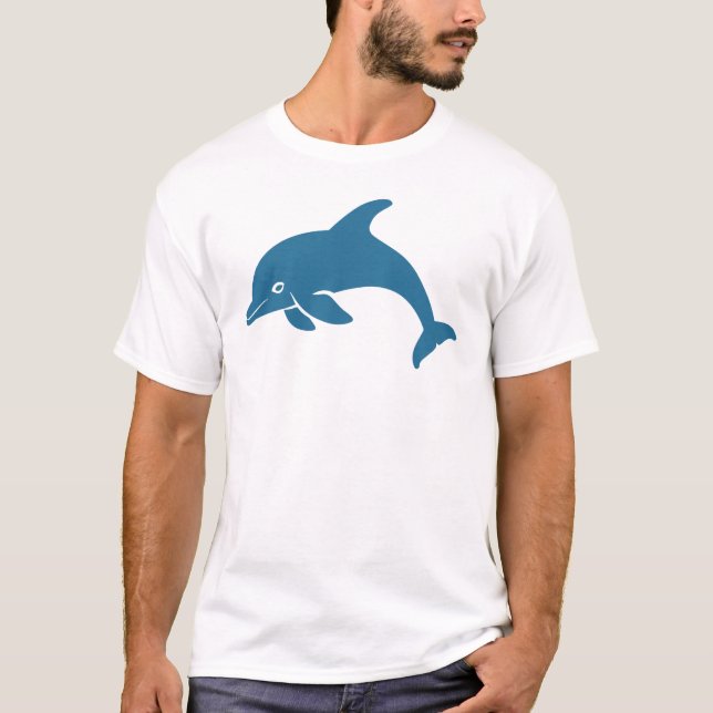 Playful Dolphin Jumping with Ocean T-Shirt (Front)