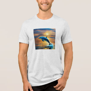 Playful Dolphin Splash T-Shirt Tri-Blend Shirt
