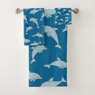 Playful Dolphins Design Bath Towels