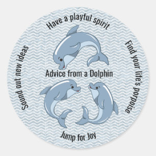 Playful Dolphins Design Classic Round Sticker