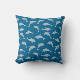Playful Dolphins Design Throw Pillow