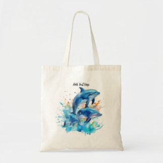 Playful Dolphins Personalised Tote Bag