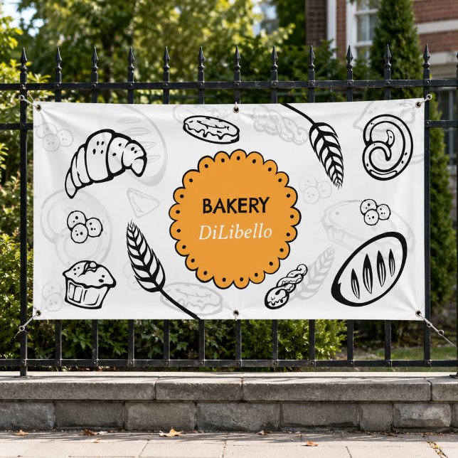 Playful Doodle Bread Illustrations Bakery  Banner (Creator Uploaded)