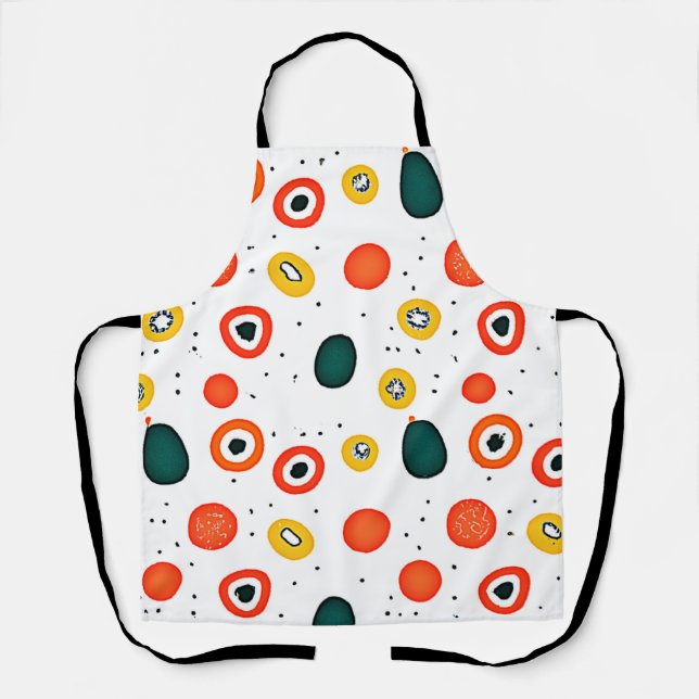 Playful Dot Circle Pattern Apron (Front)