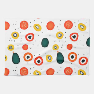 Playful Dot Circle Pattern Tea Towel