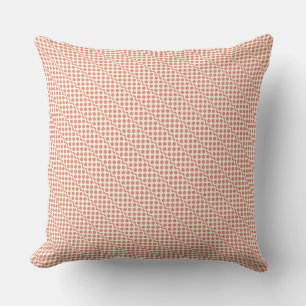 Playful dots pink red on cream cushion