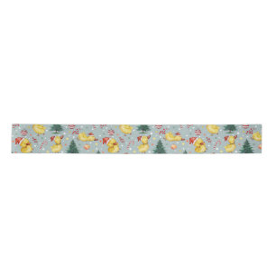 Playful Duckling Christmas, Cute Christmas Satin Ribbon
