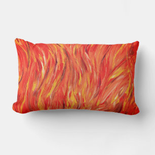 Playful Energy and Passion Original Abstract Art Lumbar Cushion