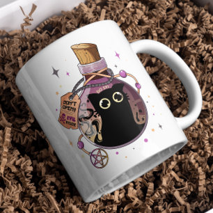 Playful Evil Cat Monster Trapped in Potion Bottle Coffee Mug